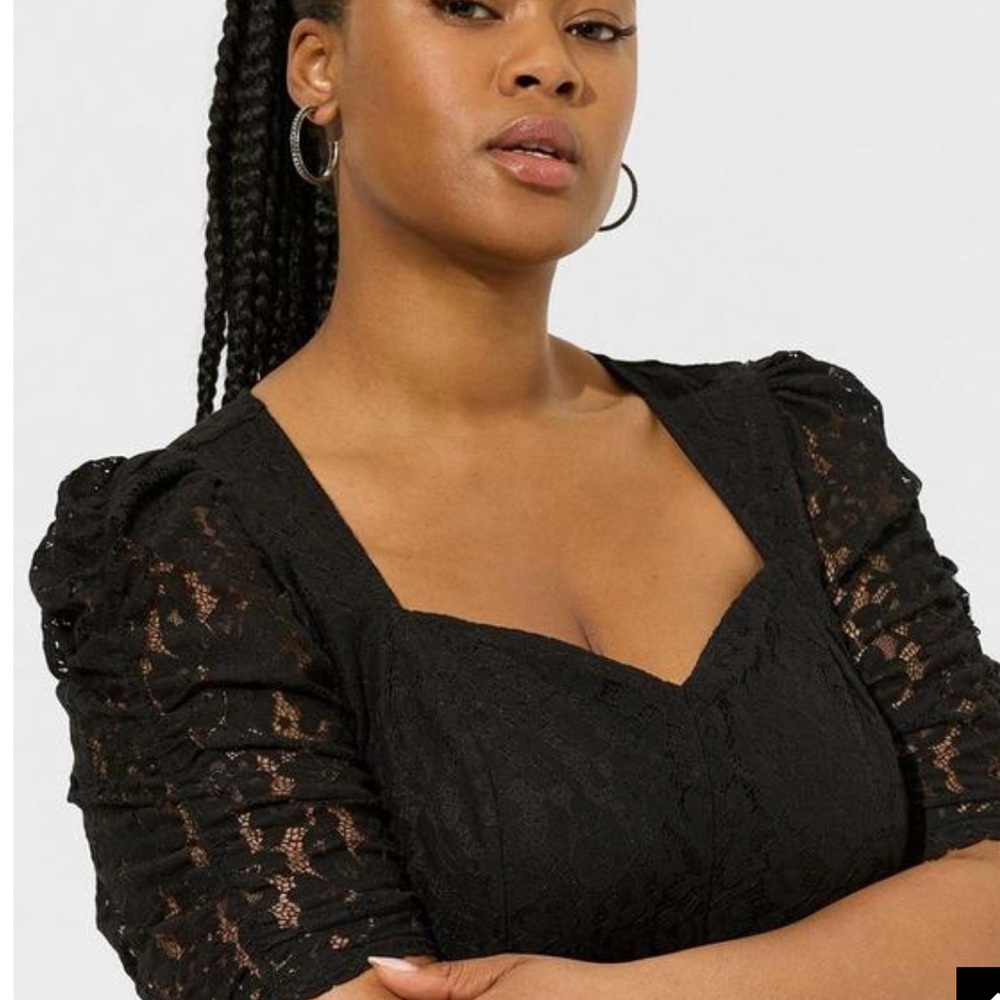 NWT Black Lace Mini Skater Dress - Picture 4 of 5